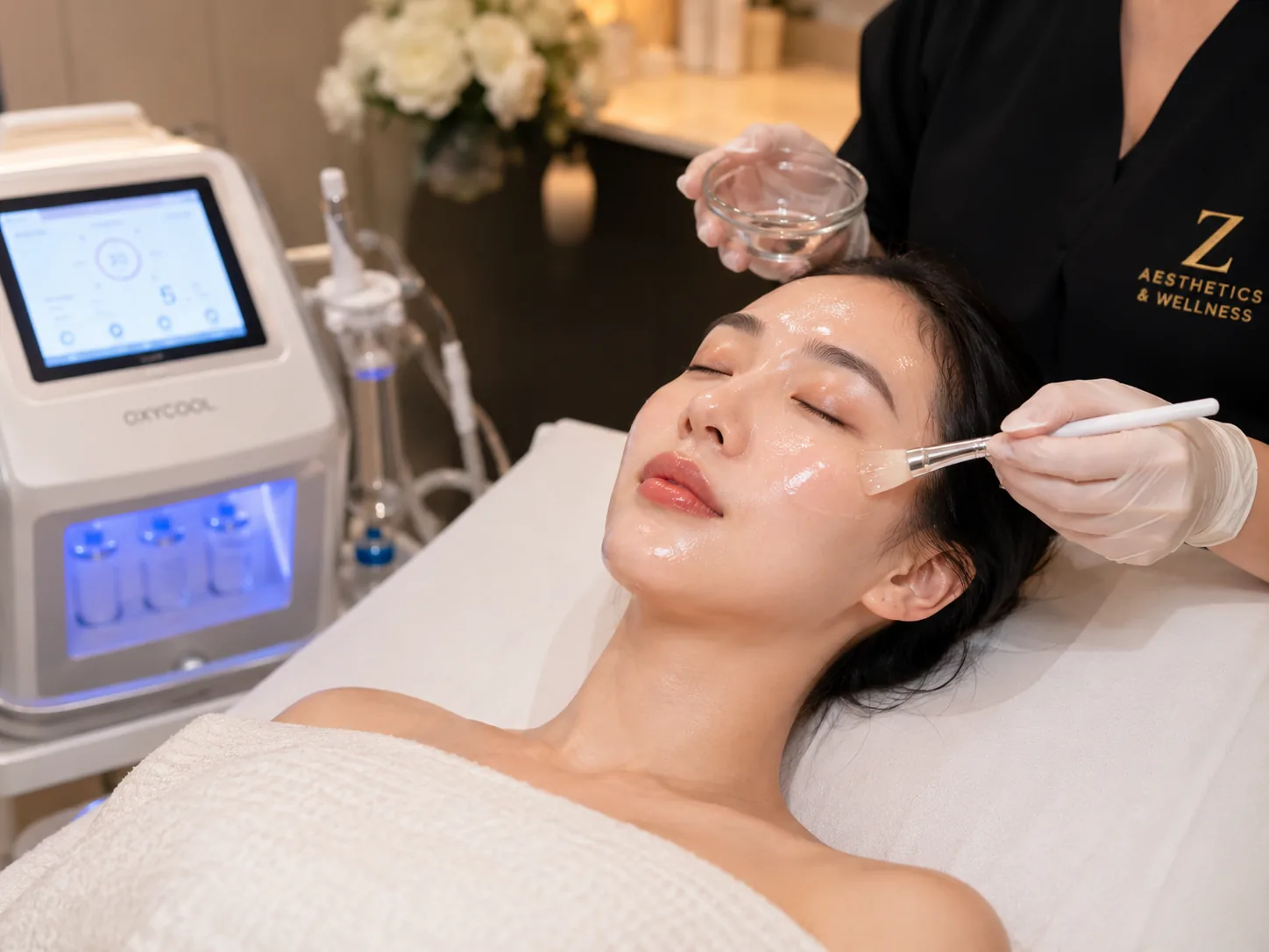 Illustrative Korean Glass Skin Therapy treatment imagery